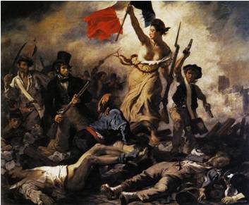 French  (the painting is Liberty Leading The People by Eugene Delacroix)