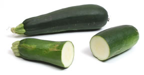 UK: Courgette – US: Zucchini [give one point for each answer]