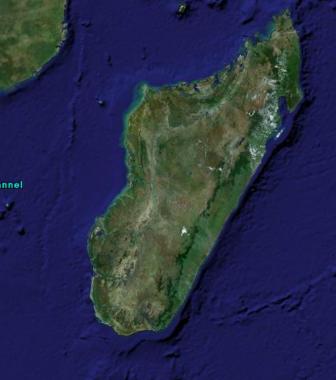 Madagascar  satellite view